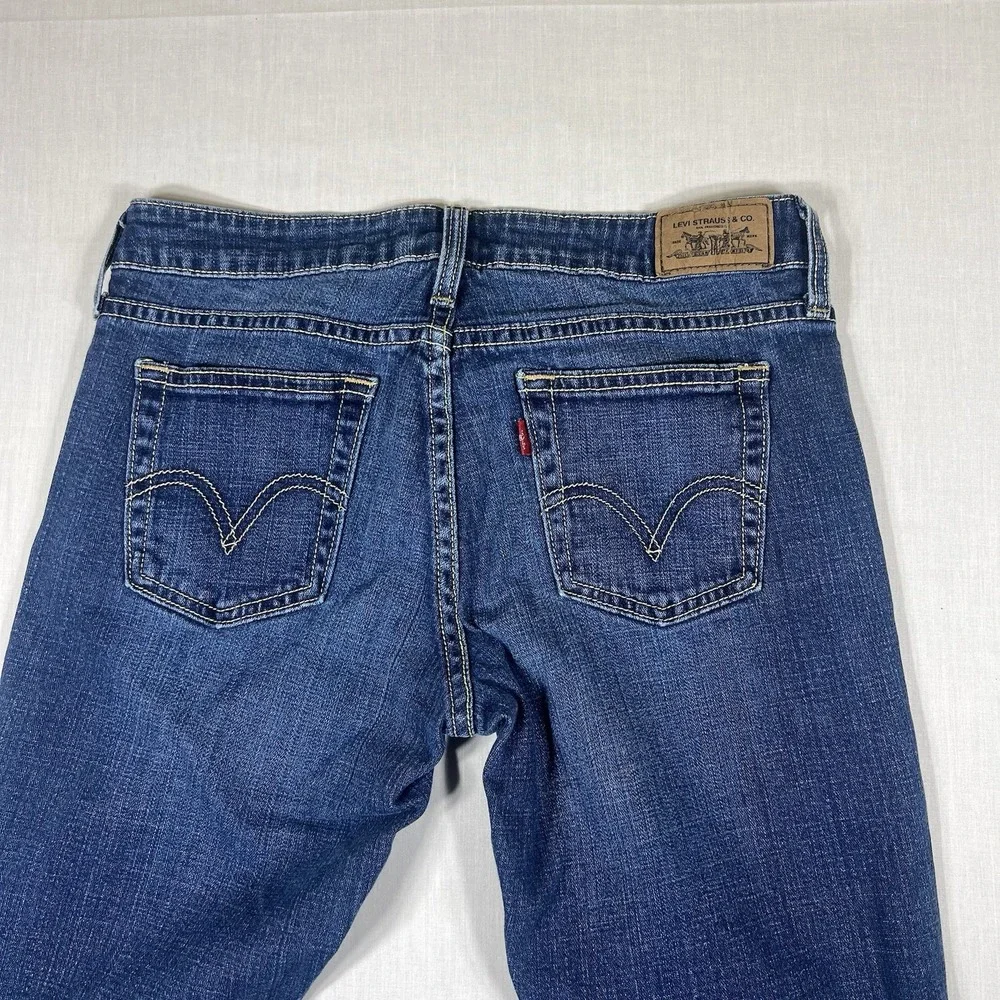 Levis 545 Low Boot Cut Jeans Womens Size 4M Blue Stretch Denim